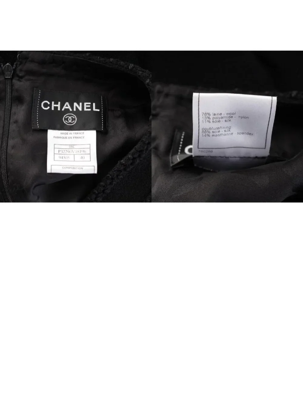 Chanel 08c Wool Tweed Sleeveless Dress Black 40